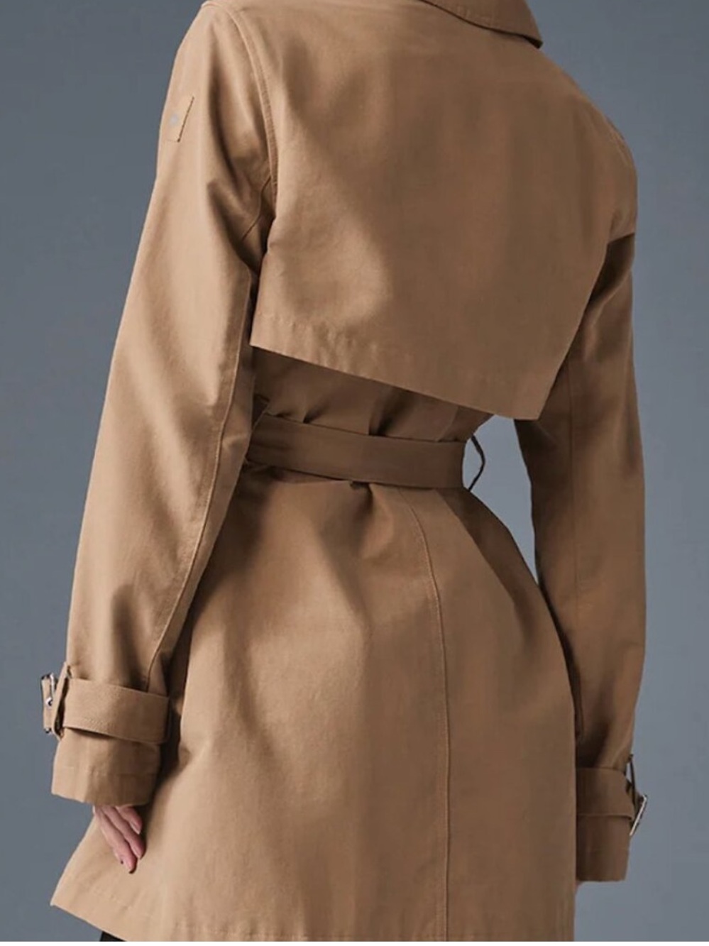 Alo Yoga Prime Trench Coat Jacket Toasted Almond Sz S 4-6 W4620R - Picture 3 of 16